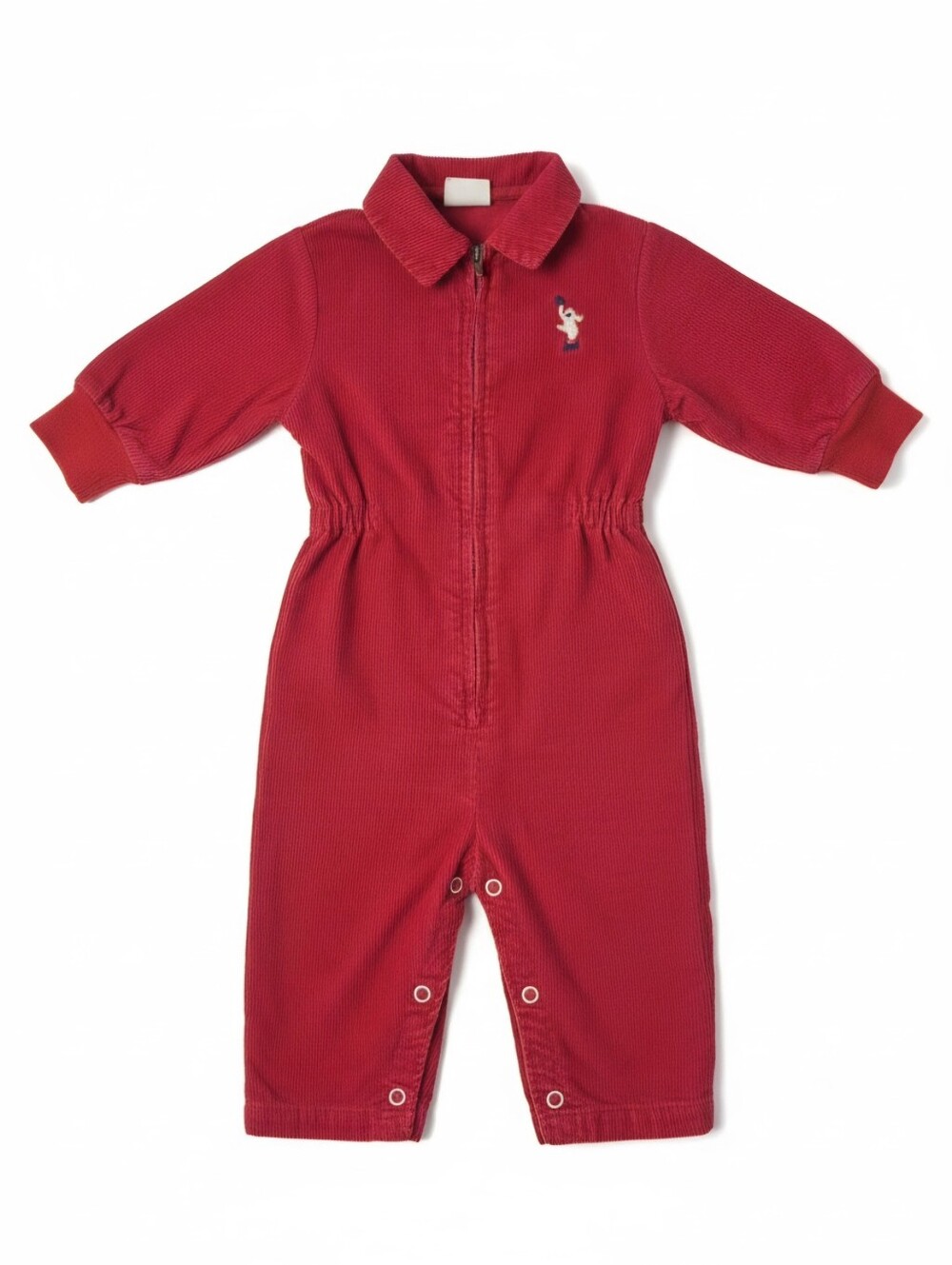 VTG 70s 80s Thomas Red Corduroy Baby Coverall Jumpsuit Romper Elephant M 6-12M
